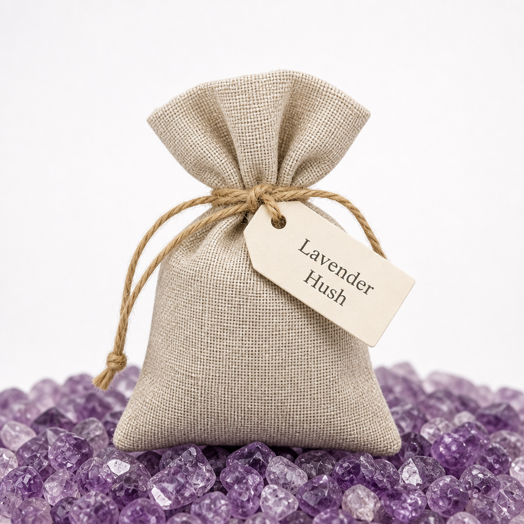 Lavender Hush sachet on amethyst