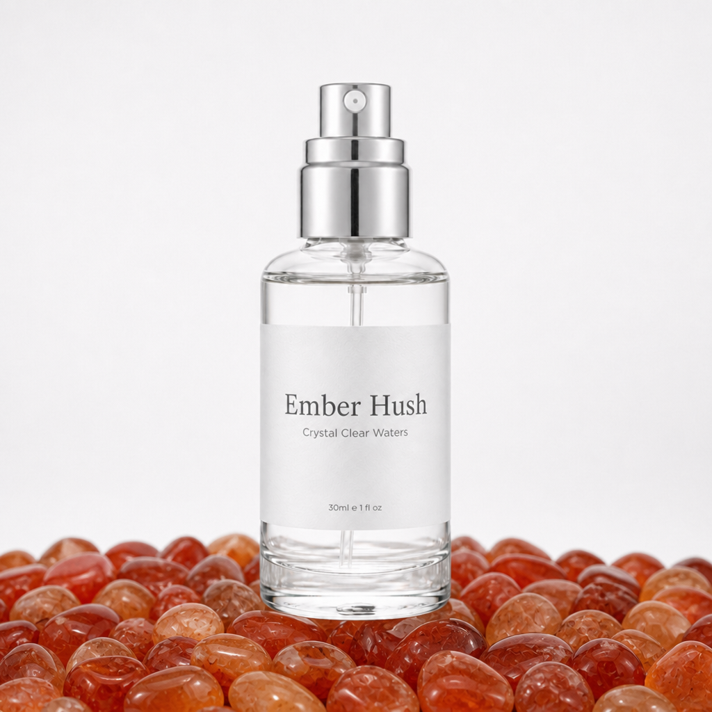 Ember Hush atomiser on carnelian
